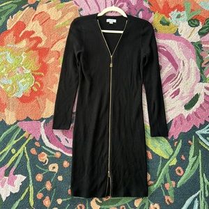 CALVIN KLEIN SWEATER DRESS WITH GOLD ZIPPER